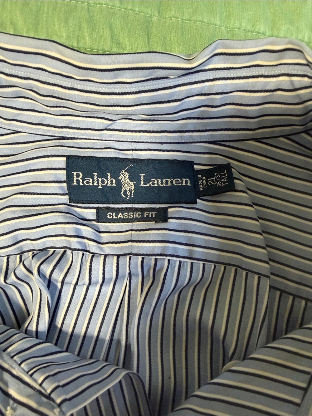 Ralph Lauren Blue & White Striped Button-Down Shirt - Picture 8 of 12